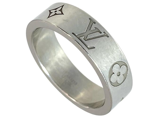 Louis Vuitton LV Mosaic Band Ring Silber