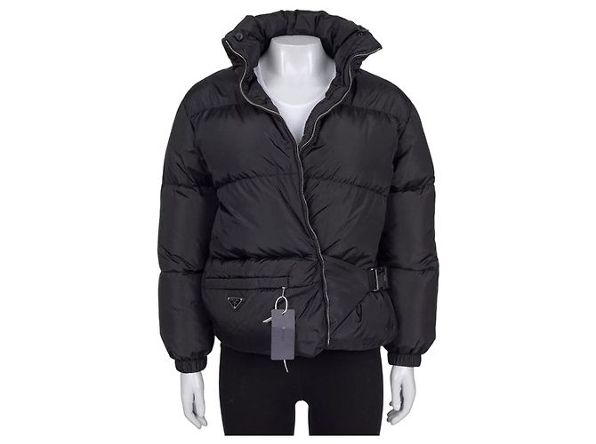 NWOT Prada Re-Nylon Black Down Puffer Jacket IT 36/XXS Pre-owned