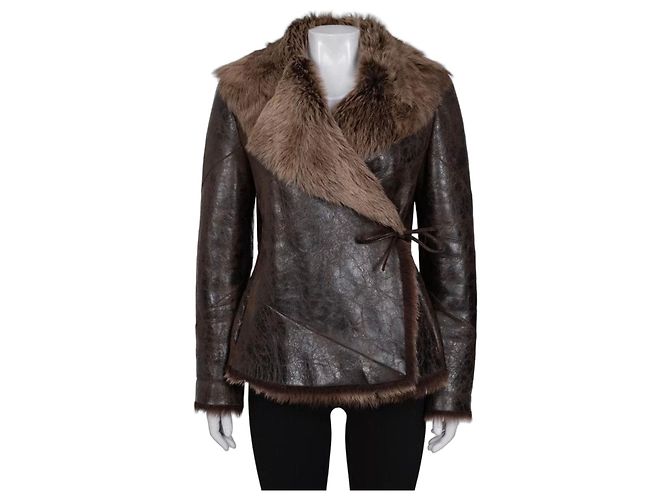 Cappotto in shearling marrone Max Mara - S usato