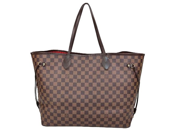 Bolsa Louis Vuitton Neverfull GM em canvas Damier Ebene Marrom