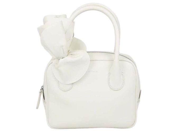 Bolsa Quadrada Brigitte em Couro Off White Magda Butrym Branco