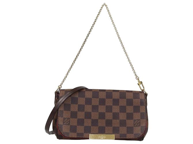 Bolsa Louis Vuitton Favorite PM em canvas Damier Ebene Marrom