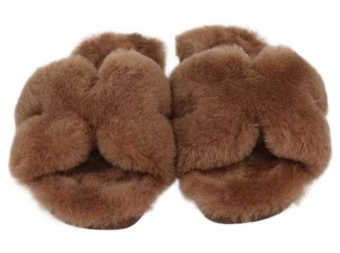 Hermès Sandali Oran in shearling Gold Hermes D'oro