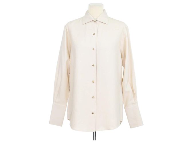 Camicia a maniche lunghe Dunia in seta beige Loro Piana