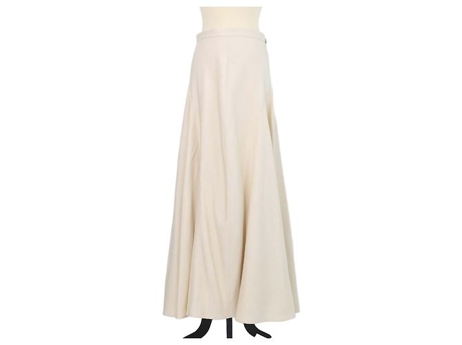 Falda midi Giustina de seda beige Loro Piana