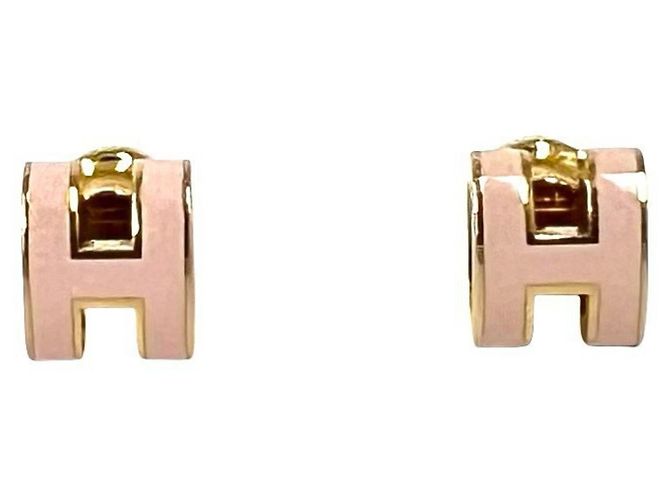 Hermès Orecchini Hermes Mini Pop H Rosa D'oro