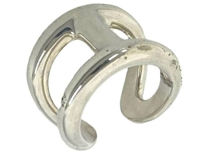 Ring Hermès Anel de banda Hermes Osmo's GM em prata de lei