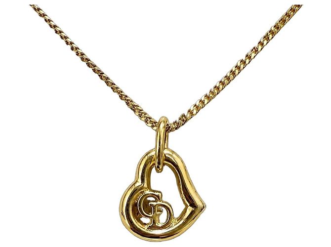 Collier Dior Cœur en Plaqué Or Doré