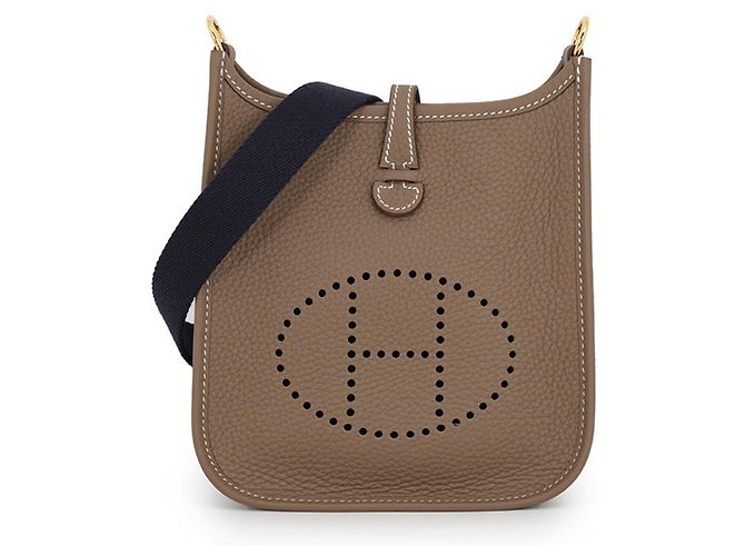 Hermès Sac à main Hermes Evelyne TPM Bleu Taupe