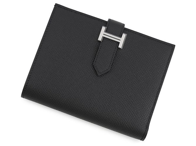 Hermès Hermes Bearn Compact Bi-fold Wallet Black