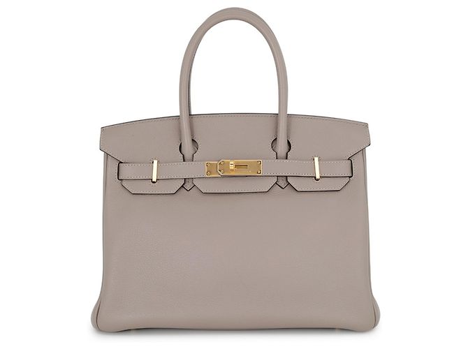 Hermès Bolsa Hermes Birkin 30 Gris Asphalt Marrom