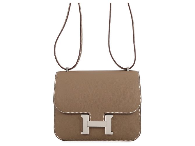 Hermès Bolso de hombro Hermes Constance 3 Mini en Etoupe Gray Gris pardo