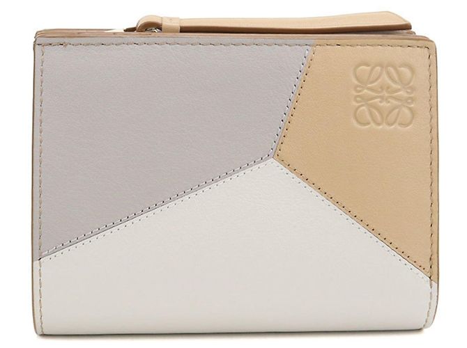 Puzzle Loewe Bi-fold Wallet in White