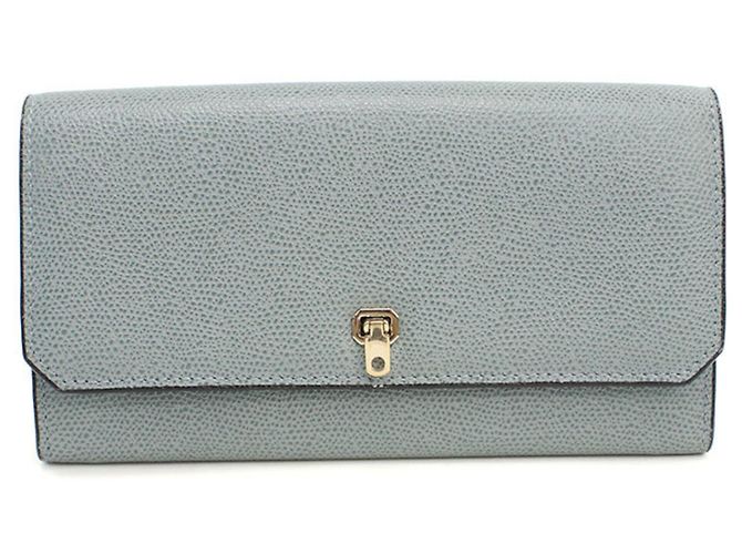 Cartera larga bi-fold Valextra Gray Castaño