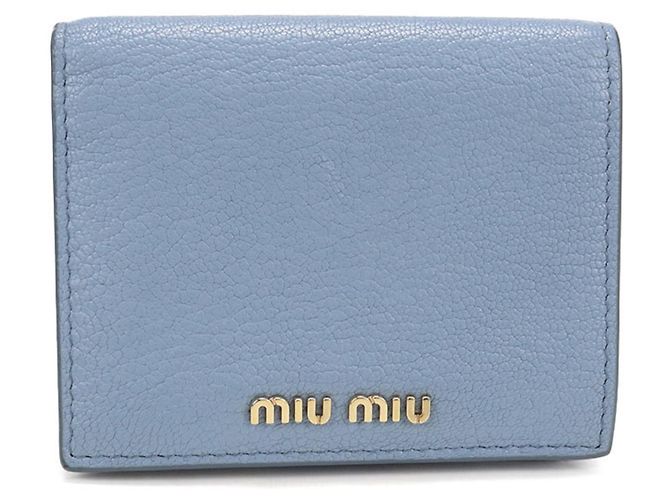 Cartera bi-fold Miu Miu para mujer en azul