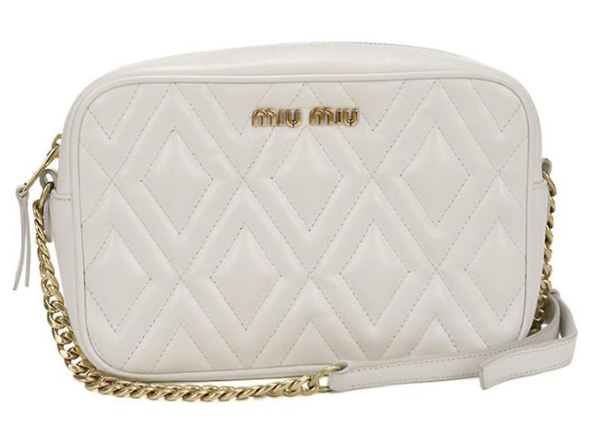 Borsa a tracolla Miu Miu in pelle bianca Bianco
