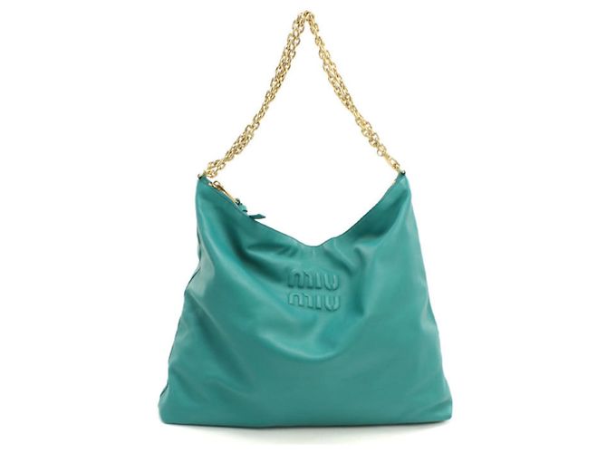 Bolsa de Ombro Miu Miu em Couro Verde