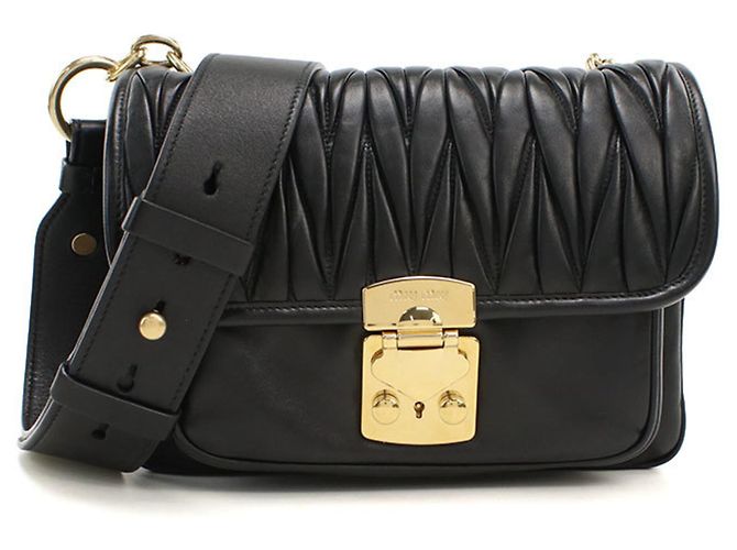 Borsa a tracolla Miu Miu in pelle nera Nero