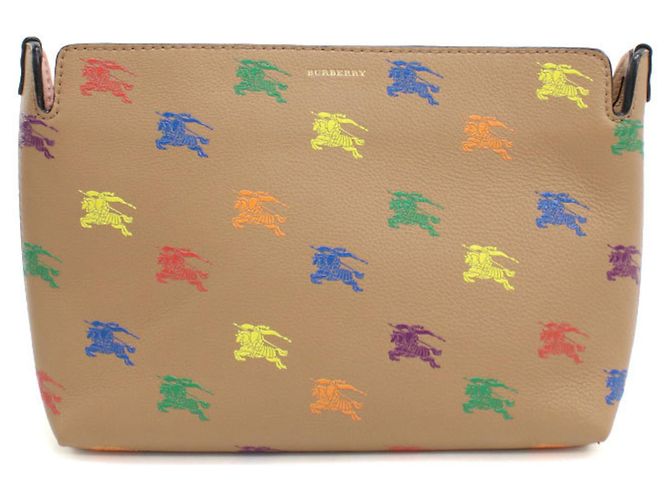 Burberry Clutch aus braunem Leder