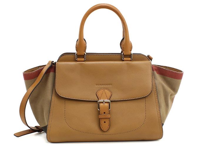 Saco Tote Burberry em couro castanho Marrom