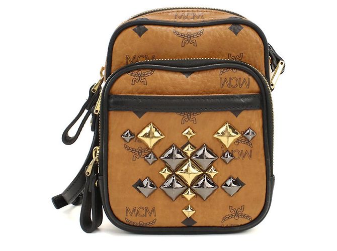 Borsa a tracolla MCM in tela marrone