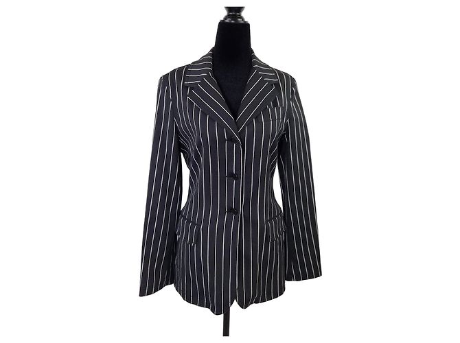 Blazer Moschino Jeans gessato in cotone Nero