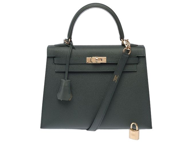 Hermès Bolsa HERMES Kelly 25 em Couro Verde - 103894