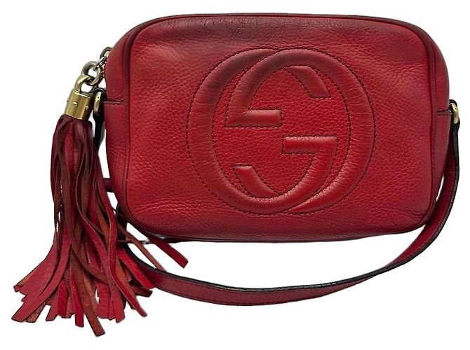 Borsa a tracolla Gucci Soho Disco in pelle rossa Rosso