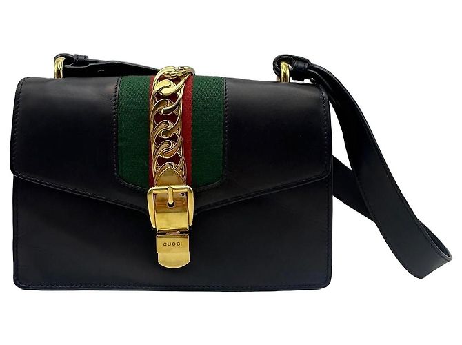 Borsa a tracolla Gucci Sylvie in pelle Nero