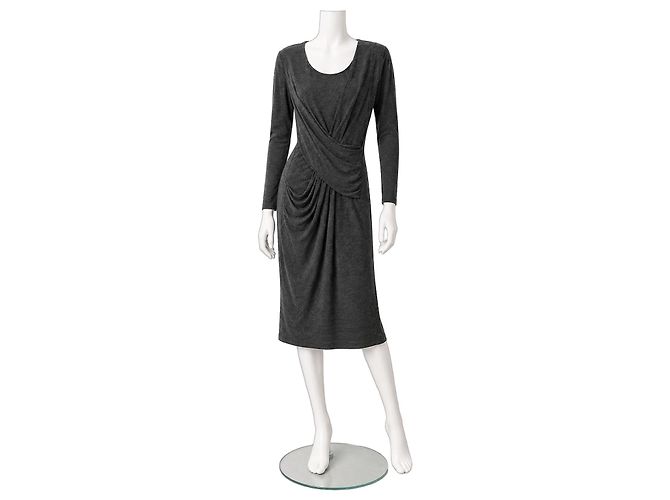 Escada Sport Anthrazitfarbenes Viskosemischung Kleid Anthrazitgrau