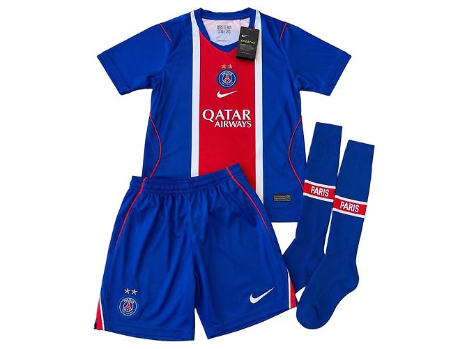 Nike Ensemble Football PSG Enfant Blanc Rouge Bleu