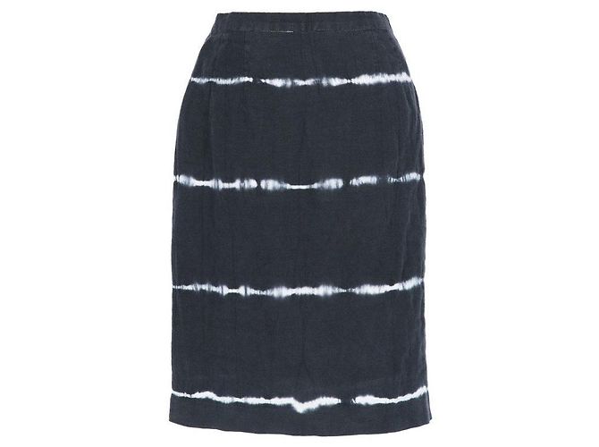 Saia Kenzo Jungle em linho tie-dye azul e branco