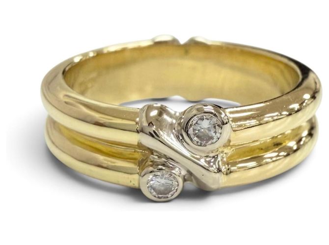 Autre Marque Anello Tiffany Signature in oro bianco e giallo D'oro