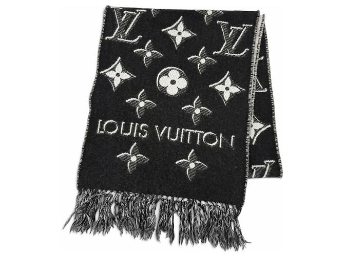 Sciarpa con frange Monogram Shine Louis Vuitton Nero