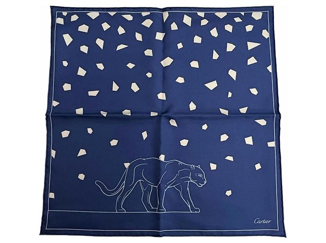 Cartier Panthère Seidentuch Marineblau
