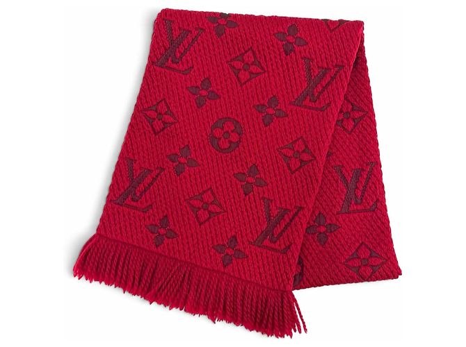Estola de flecos Monogram Ruby Louis Vuitton Roja