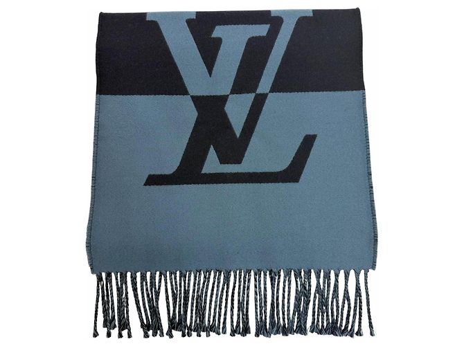 Louis Vuitton Navy Wool/Cashmere Stole Navy blue