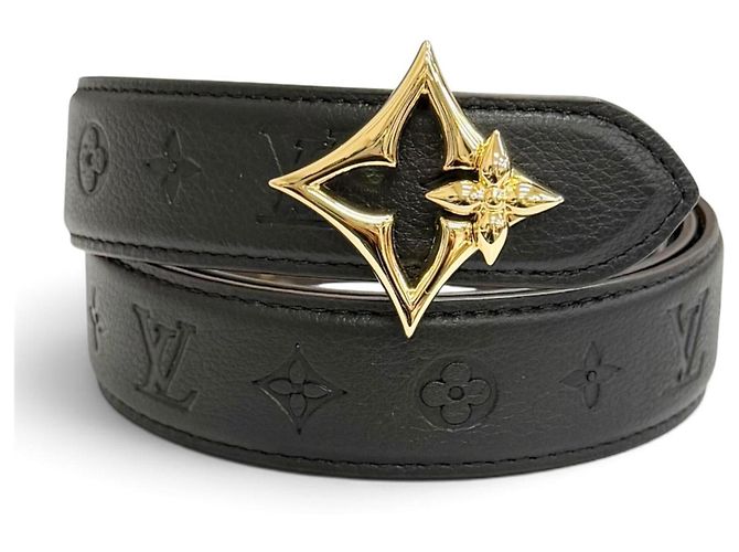 Cinto Reversível Louis Vuitton Flowergram Preto