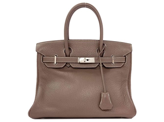 Hermès Bolso Hermes Birkin 30 en Etoupe Gray Gris pardo