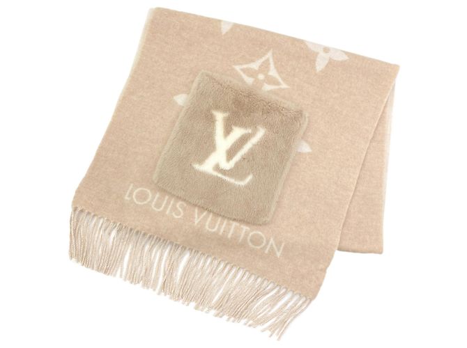 Louis Vuitton beige-weißer Kaschmir-Stola