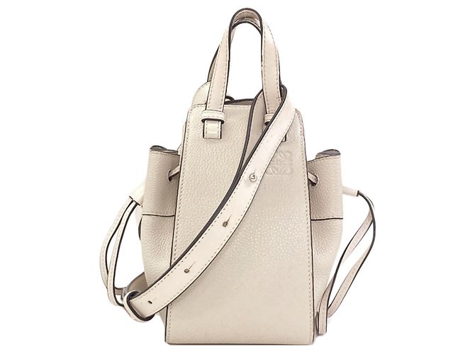 Bolsa 2-Way Loewe Hammock Mini em pele de vitelo branca Branco