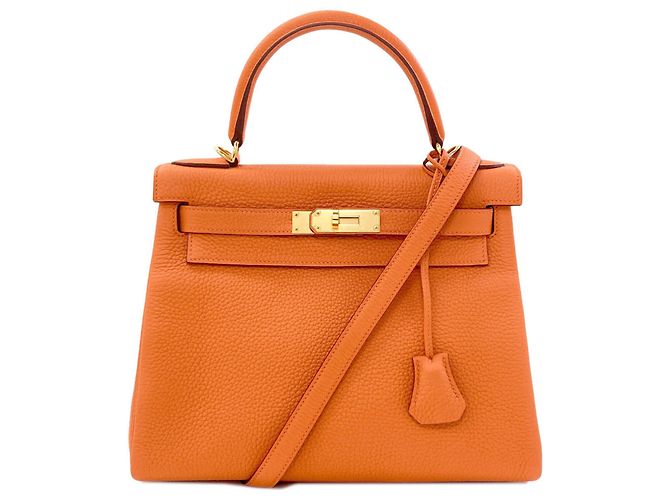 Hermès Bolsa Hermes Kelly 28 Laranja