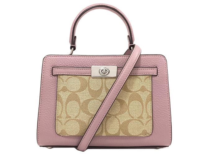 Sac à main 2-Way Coach Signature Marron Rose