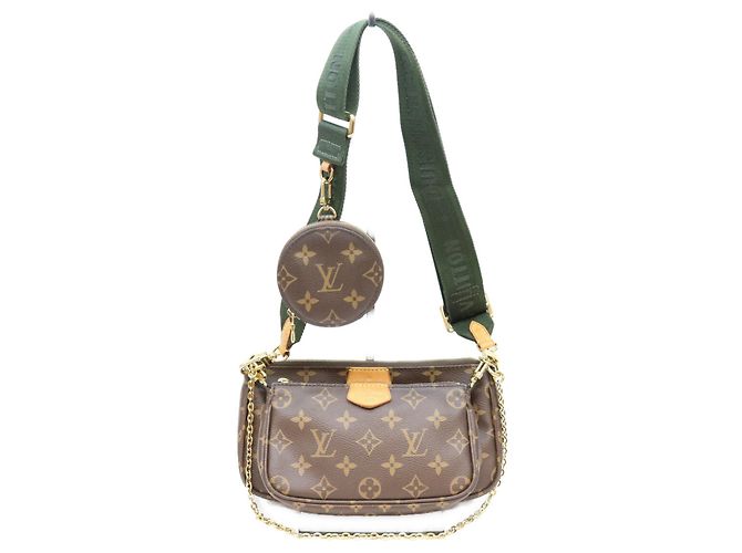 Sac à épaule Louis Vuitton Monogram Khaki Multipochette Accessoires Marron