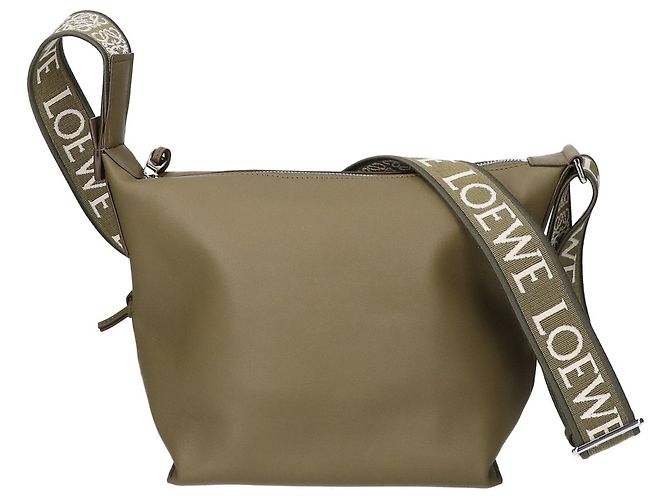 Borsa a tracolla Loewe Cubi in verde kaki Cachi