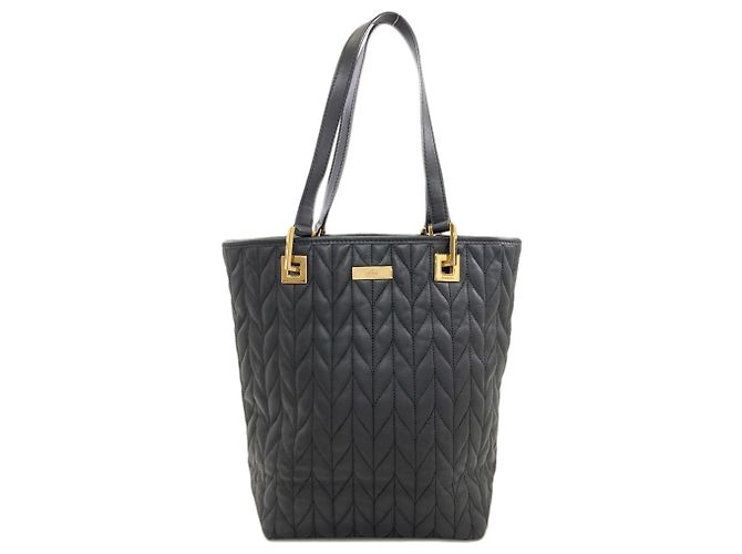 Bolsa Gucci acolchoada com padrão espinha de peixe Preto