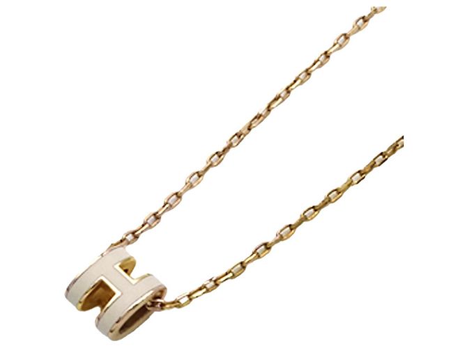 Hermès Colar Feminino Hermes HERMES Pop H Branco Dourado