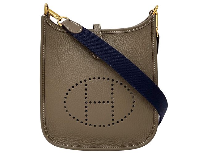 Hermès Hermes Evelyne TPM Handtasche Braun Taupe Marineblau