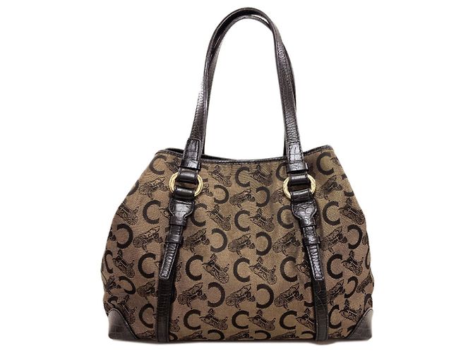 Céline Borsa Celine C Sulky Canvas da donna Marrone Nero