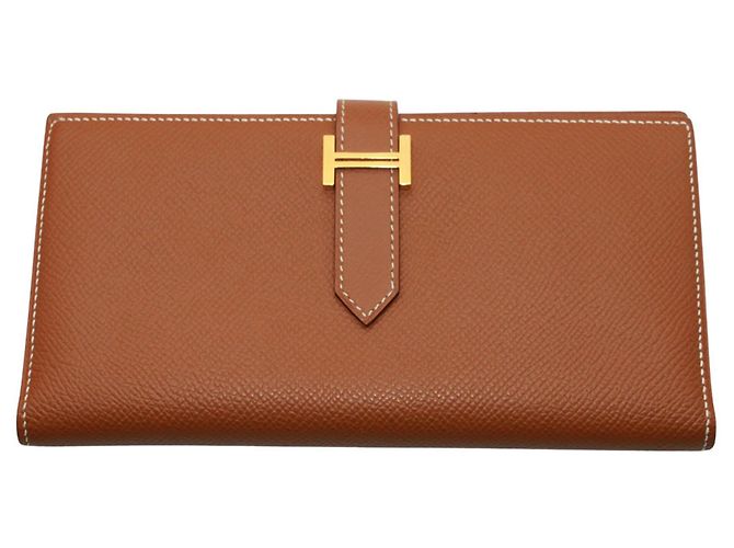 Hermès Monedero Hermes Bearn Soufflé Castaño